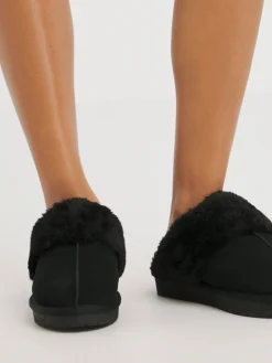 - Faux Fur Lined Suede Mule Slippers*Simply Be Clearance