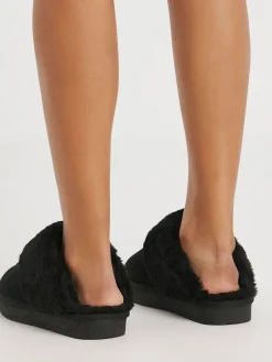 - Faux Fur Lined Suede Mule Slippers*Simply Be Clearance