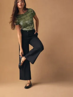 - Smart Front Linen Blend Wide Leg Trousers*Next Best