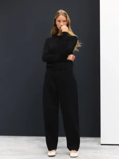 Zwart - Soft Touch Ronde hals Katoen Rijke Trui*Next Clearance