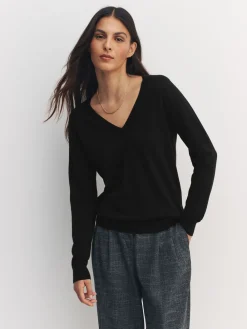 Zwart - Soft Touch V-Neck Cotton Rich Jumpers 2 Pack*Next Sale