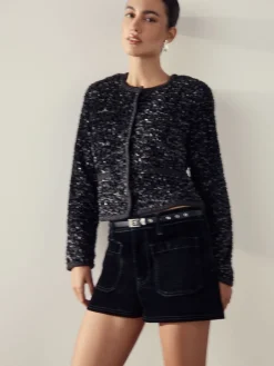 Zwart - Sparkle Buckle Satin Skinny Belt*Next Hot