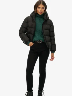 Zwart - - Gewatteerd sportjack met capuchon*Superdry Clearance