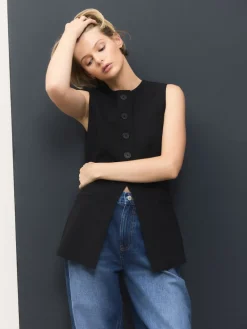 Zwart - Tailored Waistcoat With Wool*Next New