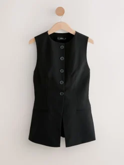 Zwart - Tailored Waistcoat With Wool*Next New