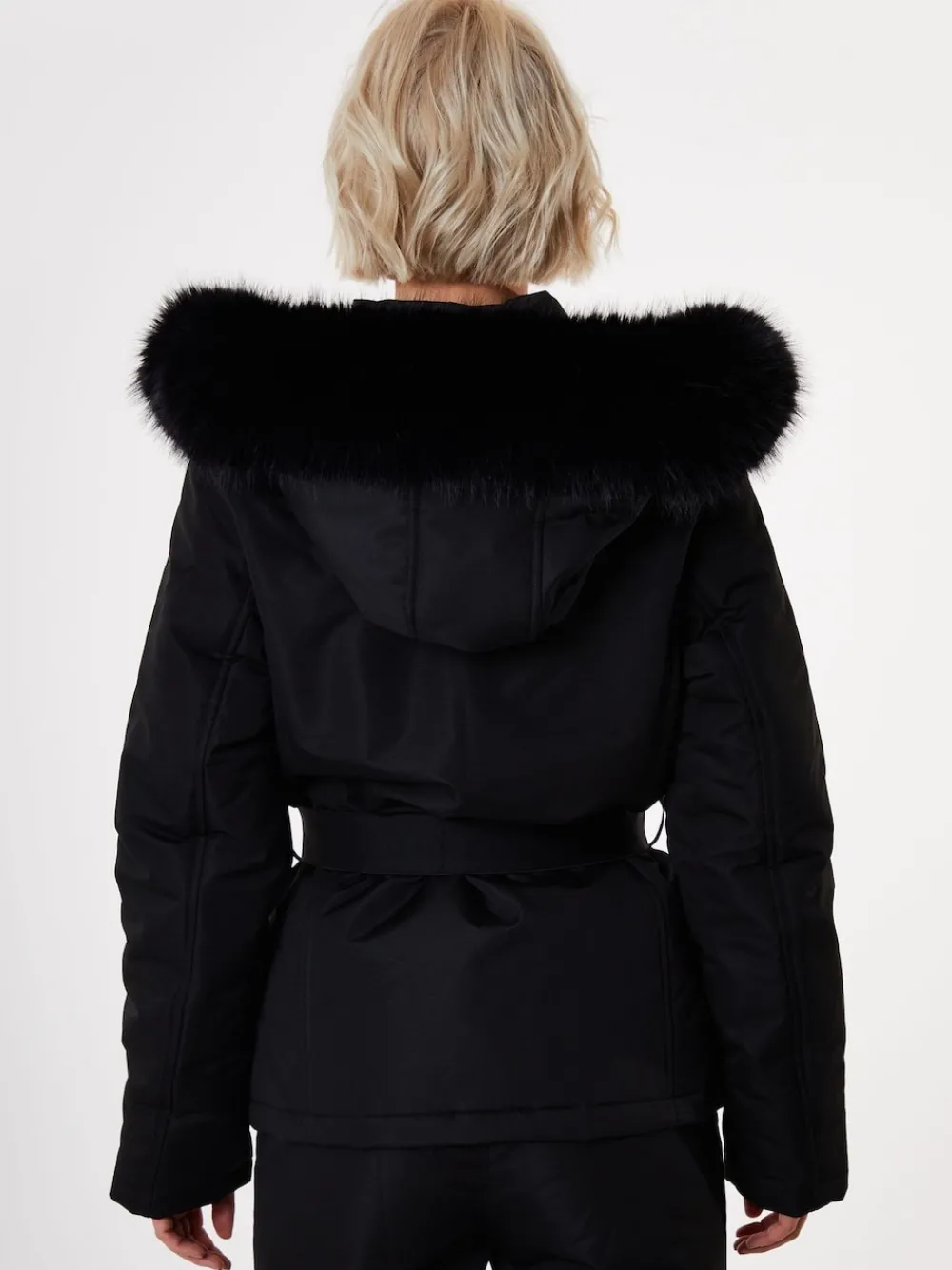 - - Gewatteerde ski-jas met riem*Threadbare