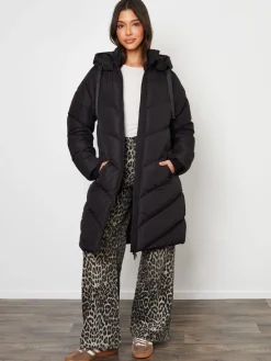 - - Halflang gewatteerd jack met capuchon*Threadbare Online