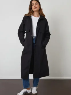 - Longline Hooded Trench Coat*Threadbare Clearance