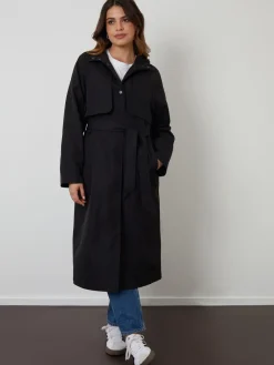 - Longline Hooded Trench Coat*Threadbare Clearance