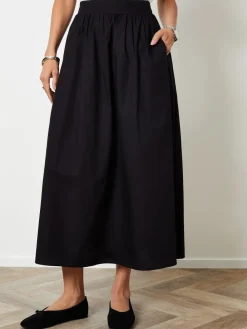 Zwart - Midi rok met zakken*Threadbare Clearance