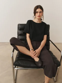 Zwart - T-Shirt With Linen*Next