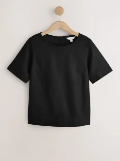 Zwart - T-Shirt With Linen*Next