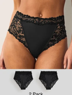 Zwart - Ultimate Comfort kanten slip verpakking van 2*Next Discount