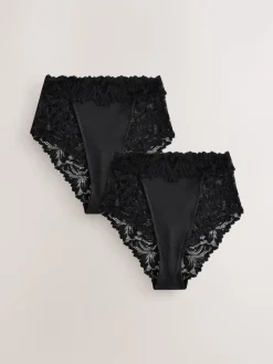 Zwart - Ultimate Comfort kanten slip verpakking van 2*Next Discount