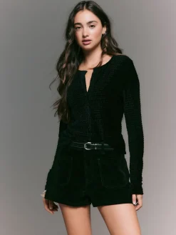 - Velvet Long Sleeve Shirred Cardigan*Next Discount