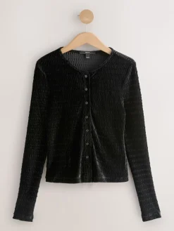 - Velvet Long Sleeve Shirred Cardigan*Next Discount