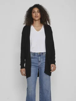 Zwart - Long Sleeve Lightweight Knit Cardigan*VILA Hot