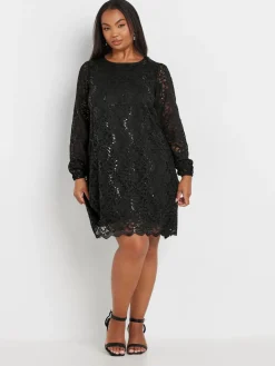 - Yours - Curve - Kanten midi-jurk*Yours Curve Sale