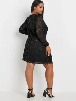 - Yours - Curve - Kanten midi-jurk*Yours Curve Sale