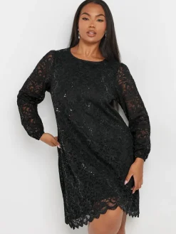 - Yours - Curve - Kanten midi-jurk*Yours Curve Sale