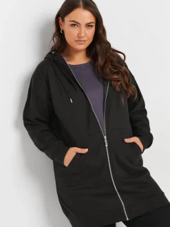 - Yours - Curve - Lange hoody met rits*Yours Curve Sale