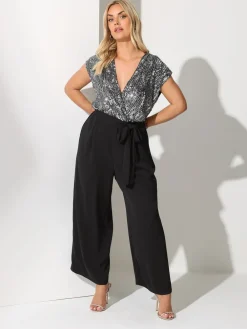 - London 2-in-1 Jumpsuit met Pailletten*Yours Curve Hot