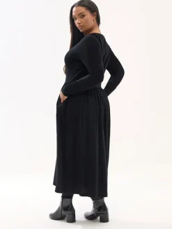 - Long Sleeve Peplum Midaxi Dress*Yours Curve Outlet