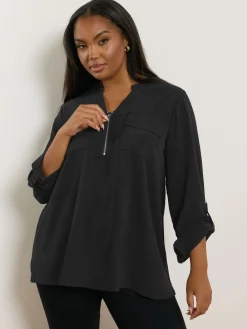 - Zip Notch Neck Blouse*Yours Curve Best