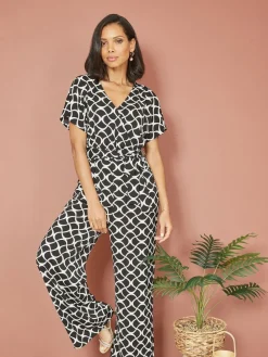 - jumpsuit met overslag en geometrische print*Yumi Discount