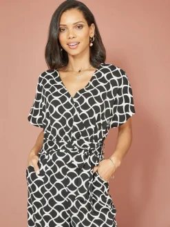 - jumpsuit met overslag en geometrische print*Yumi Discount