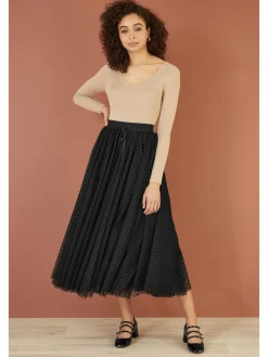 - Mesh Heart Print Tulle Skirt*Yumi Sale
