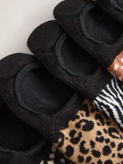 Zwart Animal - 5 Paar sneaker-footsies*Next Hot