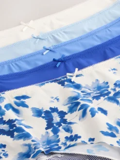 Zwart bloemenprint - 5 Niet-aftekenende slips met kanten achterkant*Next Best