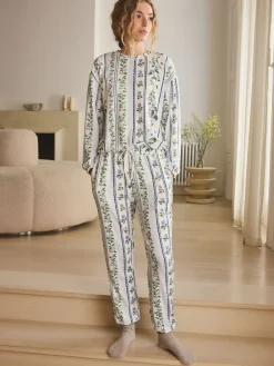 Zwart bloemenprint - Behaaglijke pyjama met lange mouwen*Next Clearance