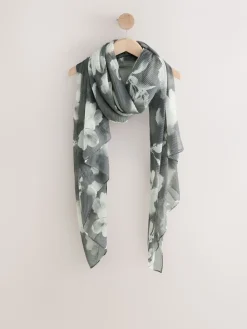 Zwart bloemenprint - Dunne plissé sjaal*Next Hot