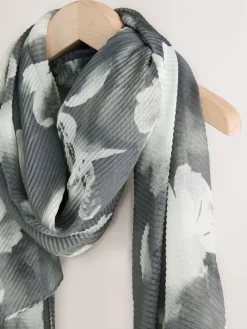 Zwart bloemenprint - Dunne plissé sjaal*Next Hot