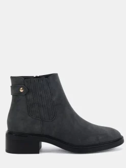 Zwart chroom - Wide Fit Darlina Flat Chelsea Ankle Boots*Novo Best