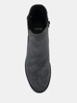 Zwart chroom - Wide Fit Darlina Flat Chelsea Ankle Boots*Novo Best