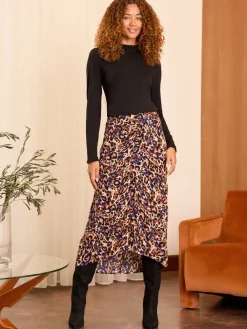 - jersey top met ruches aan de hals en lange mouwen*Love & Roses Clearance