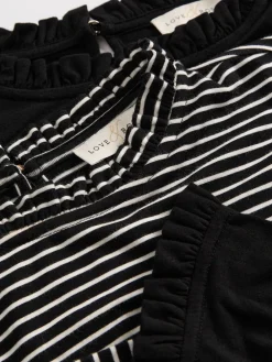 - jersey top met ruches aan de hals en lange mouwen*Love & Roses Clearance