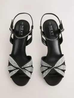 - Forever Comfort® Leather Lattice Front Heeled Sandals*Next Online