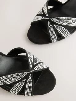 - Forever Comfort® Leather Lattice Front Heeled Sandals*Next Online