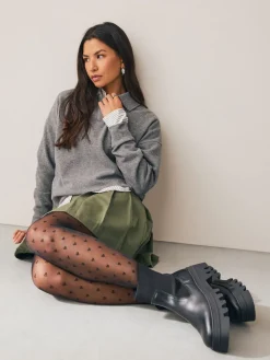 Zwart hart Argyle-patroon - 1 Panty's met patroon*Next New