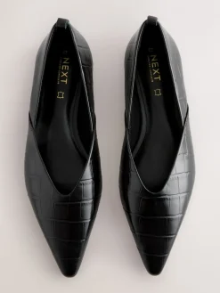 - Premium Leather Pointed Toe Ballerinas*Next Clearance