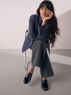 - Forever Comfort® Bow Detail Ruched Toe Loafers*Next