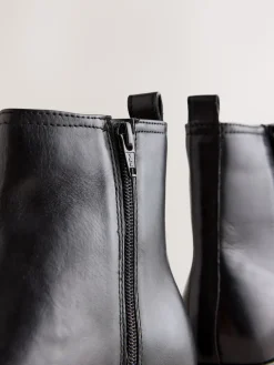 Zwart leer - Forever Comfort® Chelsea-enkellaarzen*Next Discount