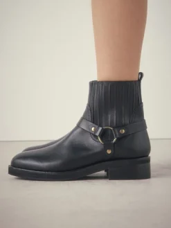 Zwart leer - Forever Comfort® Hardware Harness Chelsea Boots*Next Hot