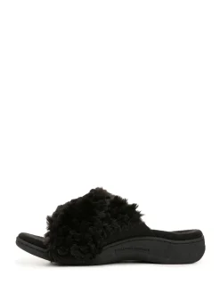 Zwart met chroom - Relax II Regular Fit pantoffels met voetboogondersteuning*Vionic Discount