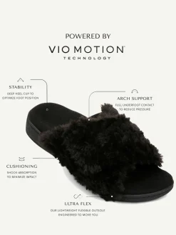 Zwart met chroom - Relax II Regular Fit pantoffels met voetboogondersteuning*Vionic Discount
