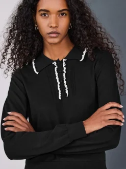 - Soft Touch Cotton Rich Frill Polo Top*Next Sale